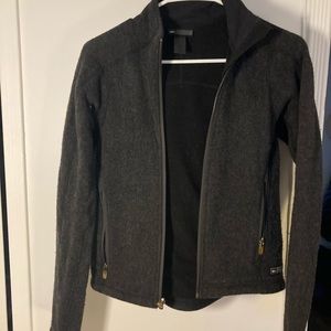 REI gray wool fleece lined jacket